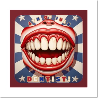 4th of July Dentist Smile Posters and Art